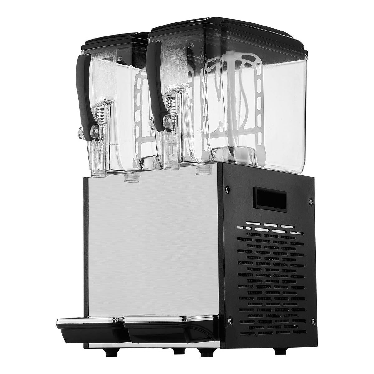 Commercial Beverage Dispenser, 2 Tanks 12 L / 12.7 QT Per Tank Juice Dispenser, 286W Stainless Steel Ice Tea Drink Machine with 45 Fahrenheit -54 Fahrenheit Cooling Temperature