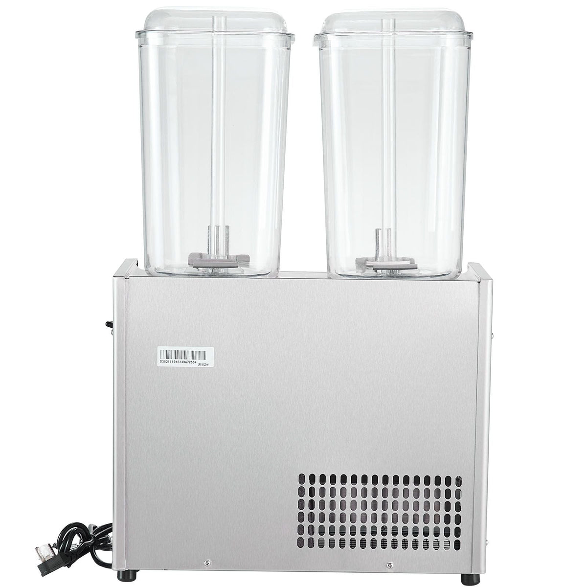 Commercial Beverage Dispenser, 20.4 Qt 18L 2 Tanks Ice Tea Drink Machine, 590W 304 Stainless Steel Juice Dispenser with 41-53.6 F Thermostat Controller, for Cold Drink Restaurant Hotel Party