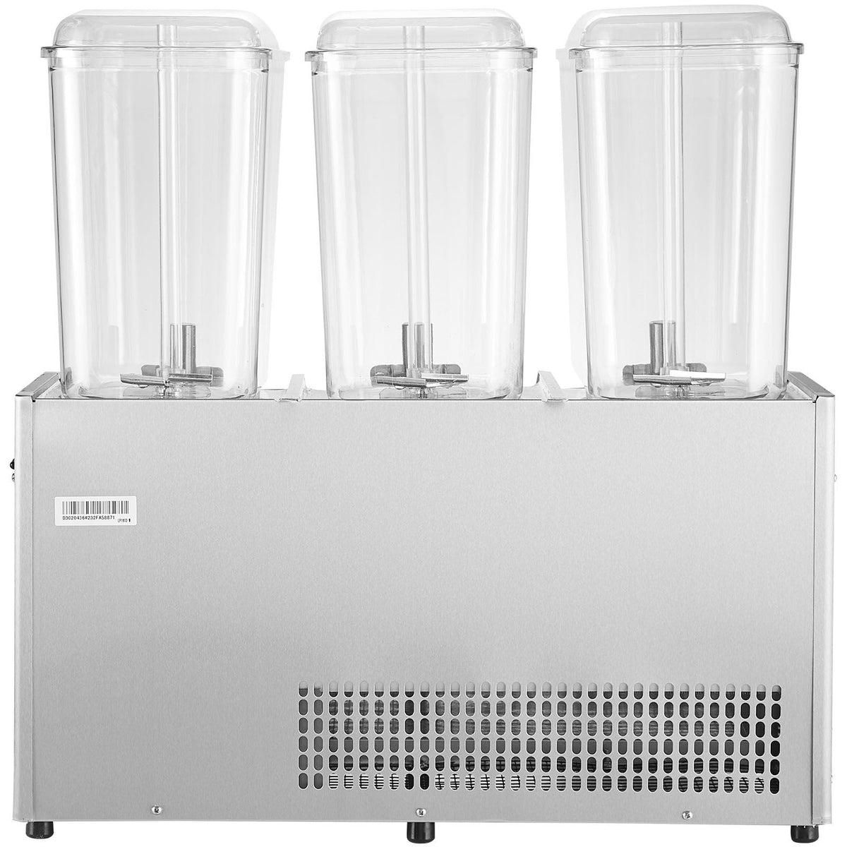 Commercial Beverage Dispenser, 20.4 Qt 18L 3 Tanks Ice Tea Drink Machine, 680W 304 Stainless Steel Juice Dispenser with 41-53.6Fahrenheit Thermostat Controller, for Cold Drink Restaurant Hotel