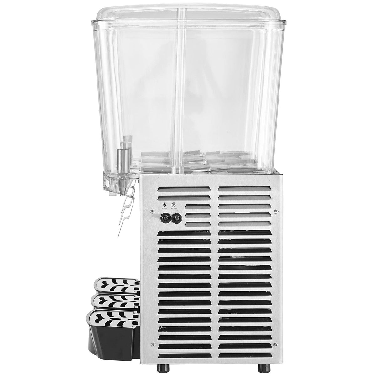 Commercial Beverage Dispenser, 20.4 Qt 18L 3 Tanks Ice Tea Drink Machine, 680W 304 Stainless Steel Juice Dispenser with 41-53.6Fahrenheit Thermostat Controller, for Cold Drink Restaurant Hotel