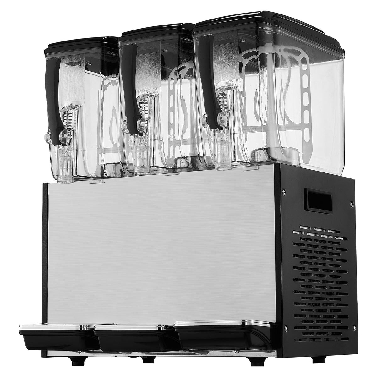 Commercial Beverage Dispenser, 3 Tanks 12 L / 12.7 QT Per Tank Juice Dispenser, 370W Stainless Steel Ice Tea Drink Machine with 45 Fahrenheit -54 Fahrenheit Cooling Temperature