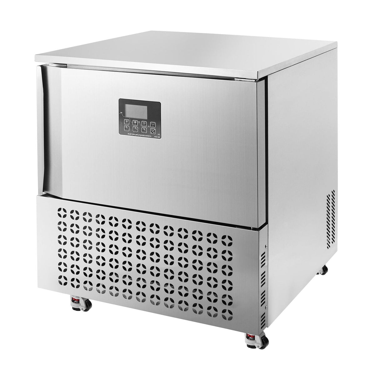 Commercial Blast Freezer, 114 L / 4 Cu.ft Blast Chiller with 5 Trays, Blast Chiller Freezer Chest with 4 Freezing Modes, Stainless Steel Food Blast Freezer with Casters for Restaurant, Seafood
