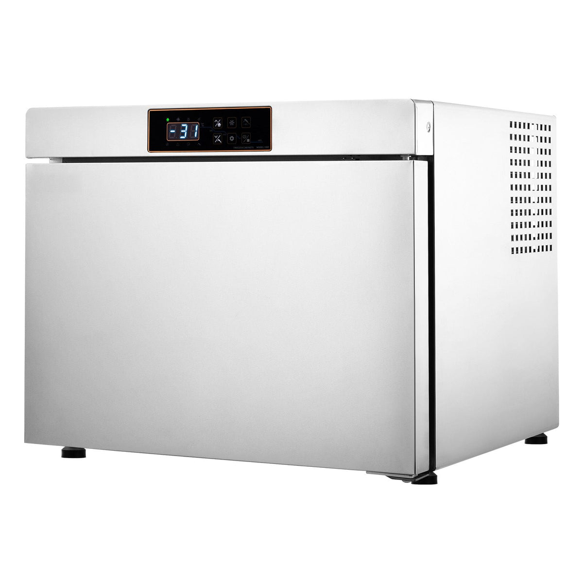 Commercial Blast Freezer, 32 L / 1.1 Cu.ft Blast Chiller with 4 1/3 Trays, Blast Chiller Freezer Chest with Cooling & Freezing Modes, Stainless Steel Food Blast Freezer for Restaurant, Seafood