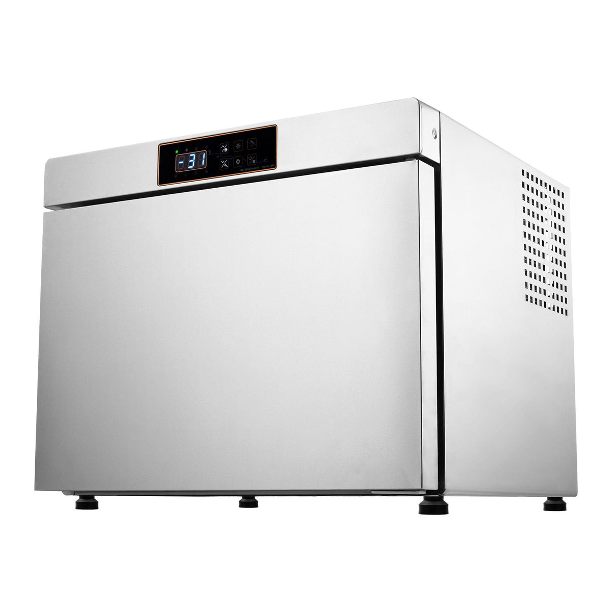 Commercial Blast Freezer, 32 L / 1.1 Cu.ft Blast Chiller with 4 1/3 Trays, Blast Chiller Freezer Chest with Cooling & Freezing Modes, Stainless Steel Food Blast Freezer for Restaurant, Seafood