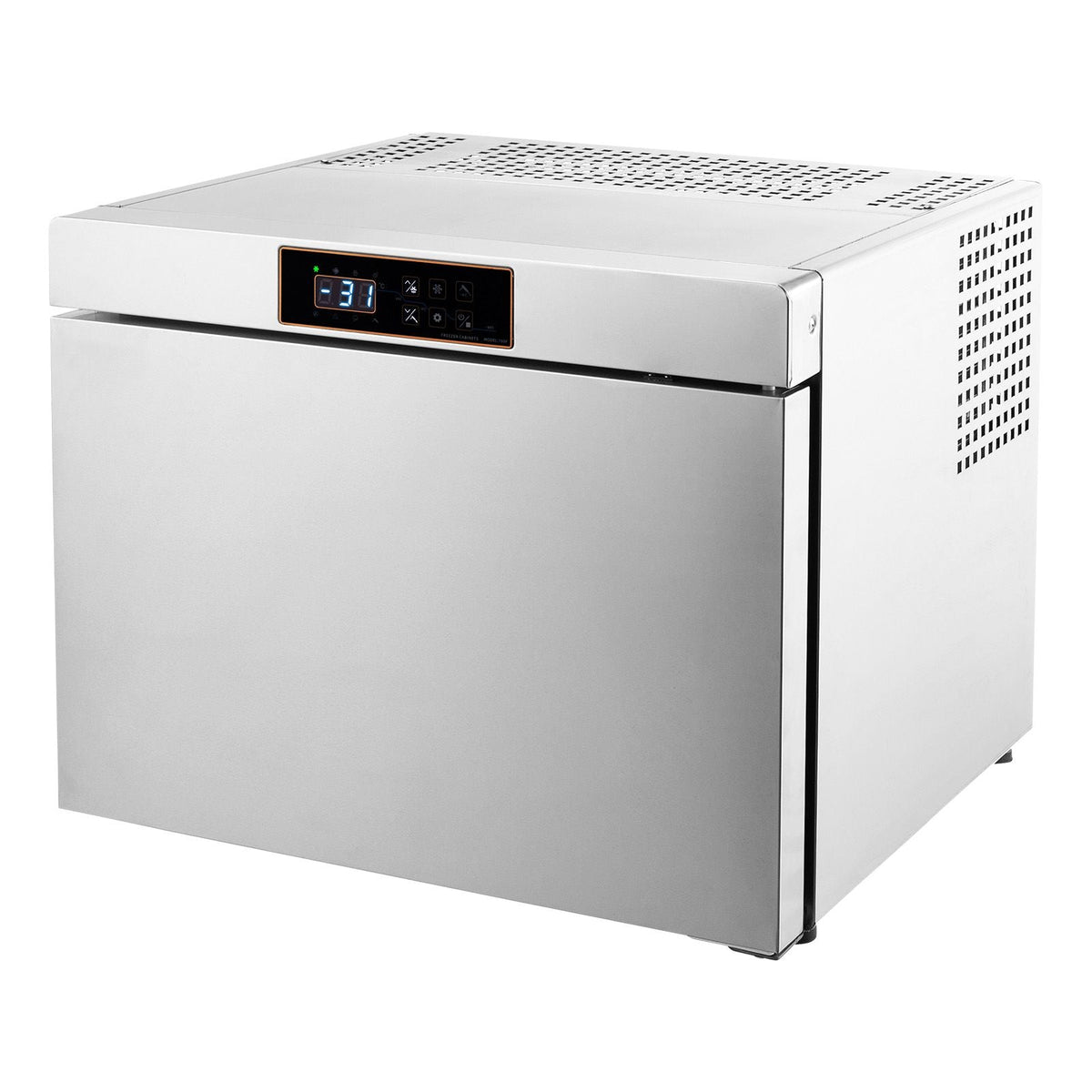 Commercial Blast Freezer, 32 L / 1.1 Cu.ft Blast Chiller with 4 1/3 Trays, Blast Chiller Freezer Chest with Cooling & Freezing Modes, Stainless Steel Food Blast Freezer for Restaurant, Seafood