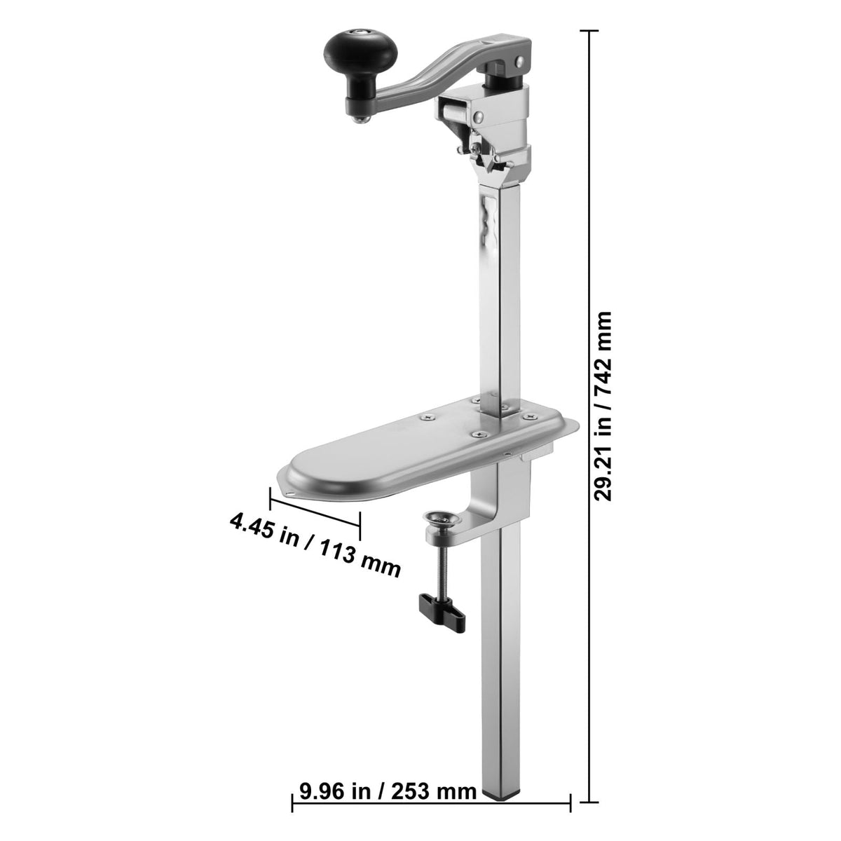 Commercial Can Opener, Heavy-Duty Manual Tabletop Cans Opener for Cans Up to 11.8 in Height, Height-Adjustable Can Openers Fixed with Screws & Table Clamp, for Restaurant, Hotel, and Food Store
