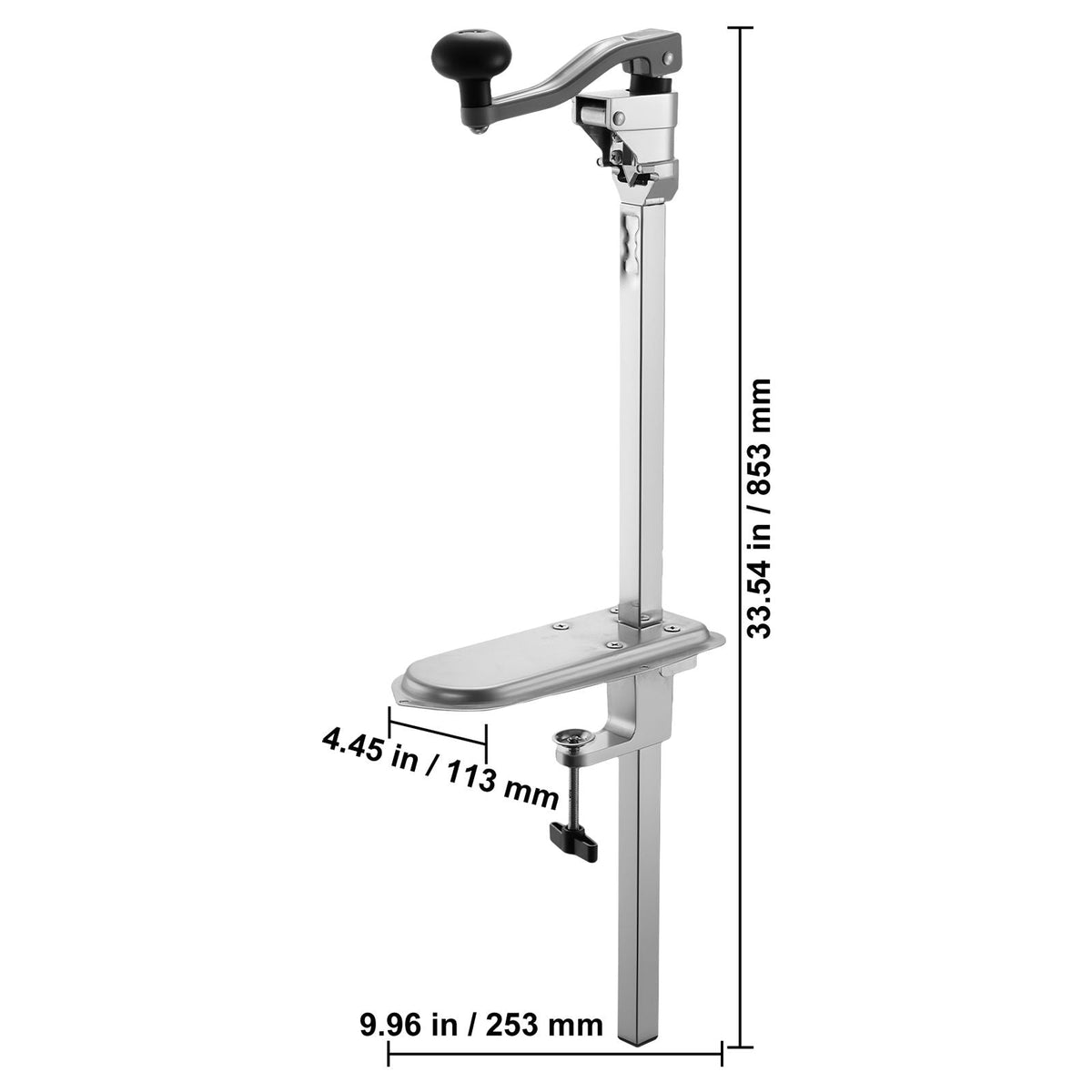 Commercial Can Opener, Heavy-Duty Manual Tabletop Cans Opener for Cans Up to 15.75 in Height, Height-Adjustable Can Openers Fixed with Screws & Table Clamp, for Restaurant, Hotel, and Food Store