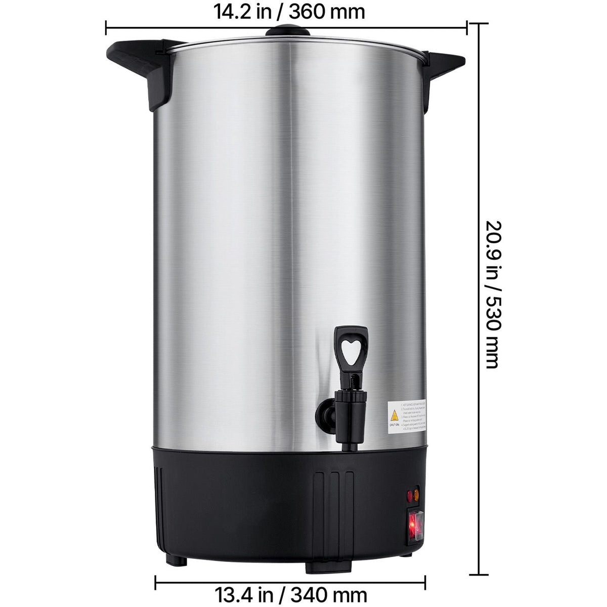 Commercial Coffee Urn, 100 Cup 15 L Hot Beverage Dispenser with Dripless Faucet, Quick-Brewing Stainless Steel Large Commercial Coffee Maker, for Catering, Business, Party, Church & Restaurant