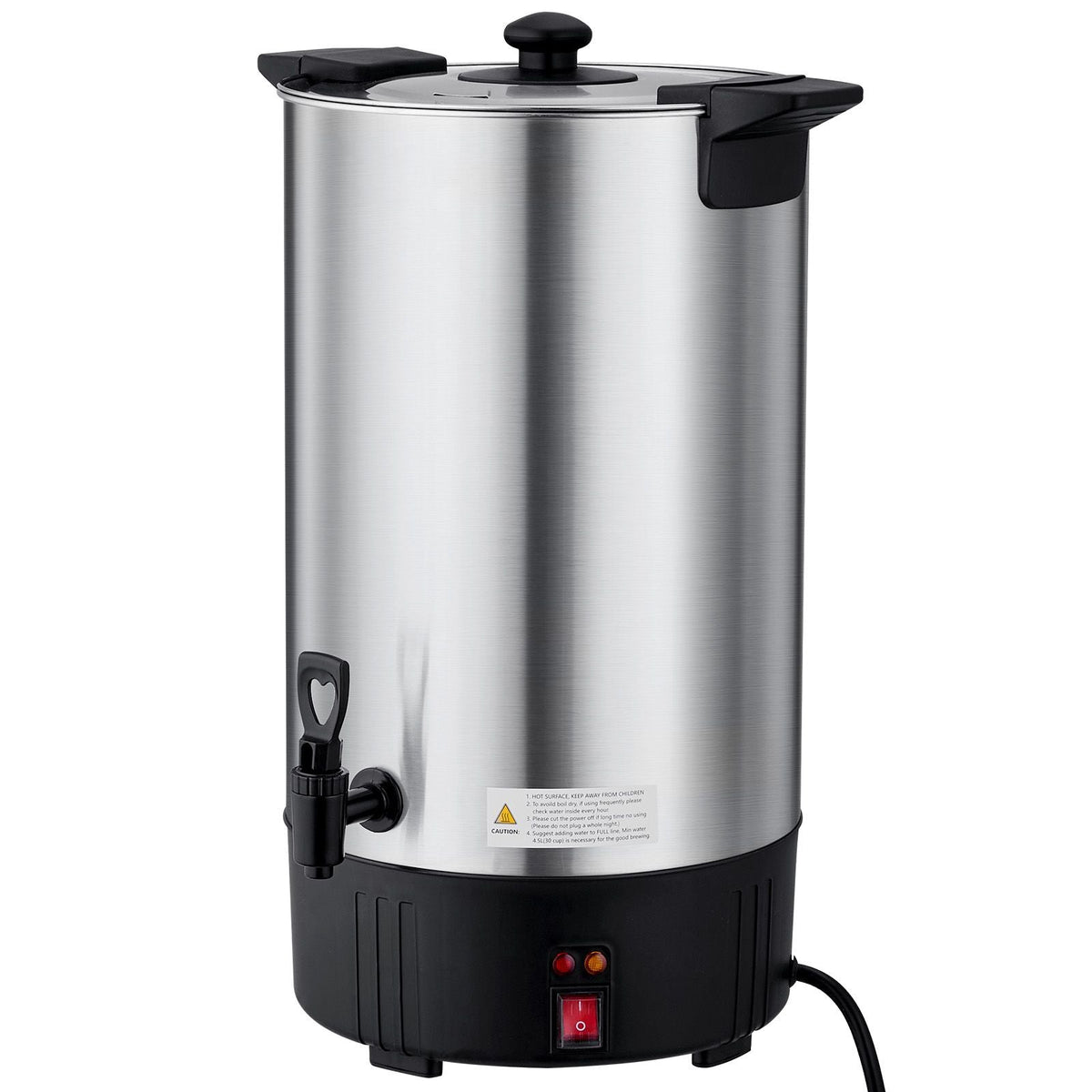 Commercial Coffee Urn, 100 Cup 15 L Hot Beverage Dispenser with Dripless Faucet, Quick-Brewing Stainless Steel Large Commercial Coffee Maker, for Catering, Business, Party, Church & Restaurant