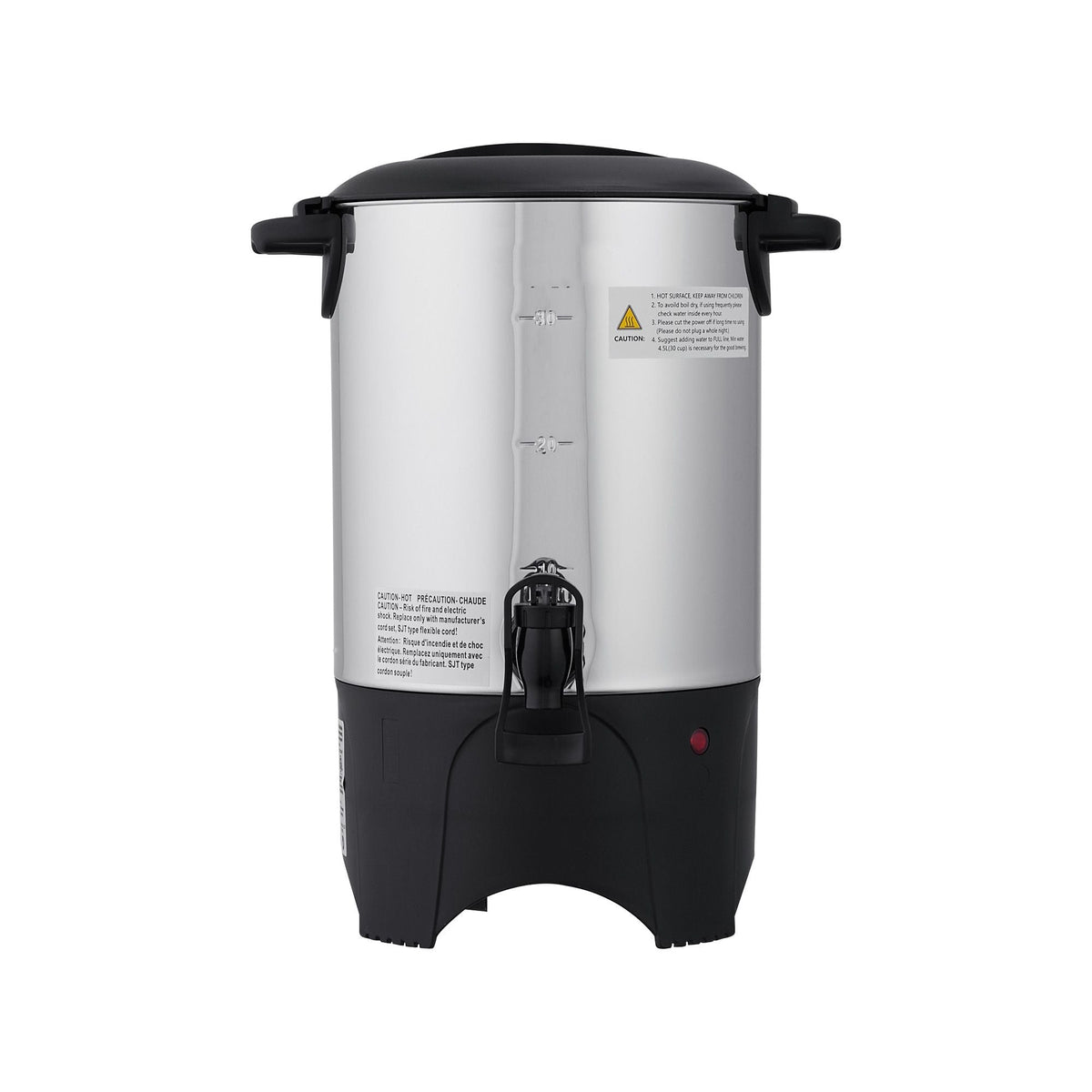 Commercial Coffee Urn, 30 Cup 4.5 L Hot Beverage Dispenser with Dripless Faucet, Quick-Brewing Commercial Coffee Maker with Stainless Steel Liner, for Catering, Business, Church & Restaurant