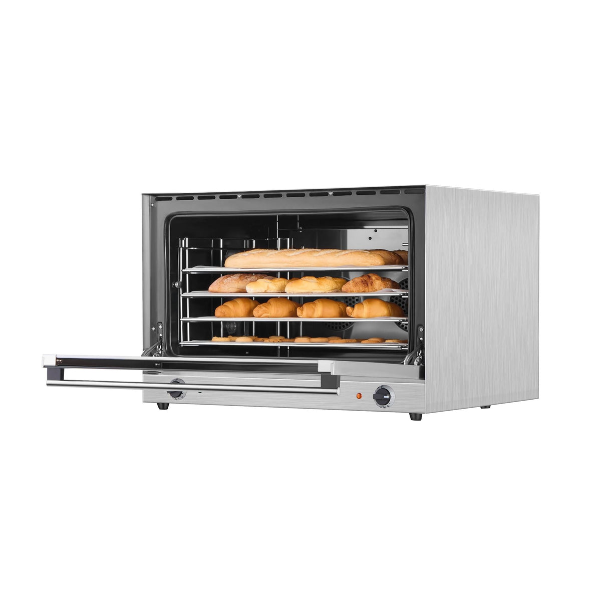 Commercial Convection Oven, 4.24 cu.ft Countertop Oven for Full-Size Pans, Electric Convection Ovens with 4 Racks, 360° Hot Air Circulation, for Bakery, Restaurant & Pizza Shop (208-240V 5000W)