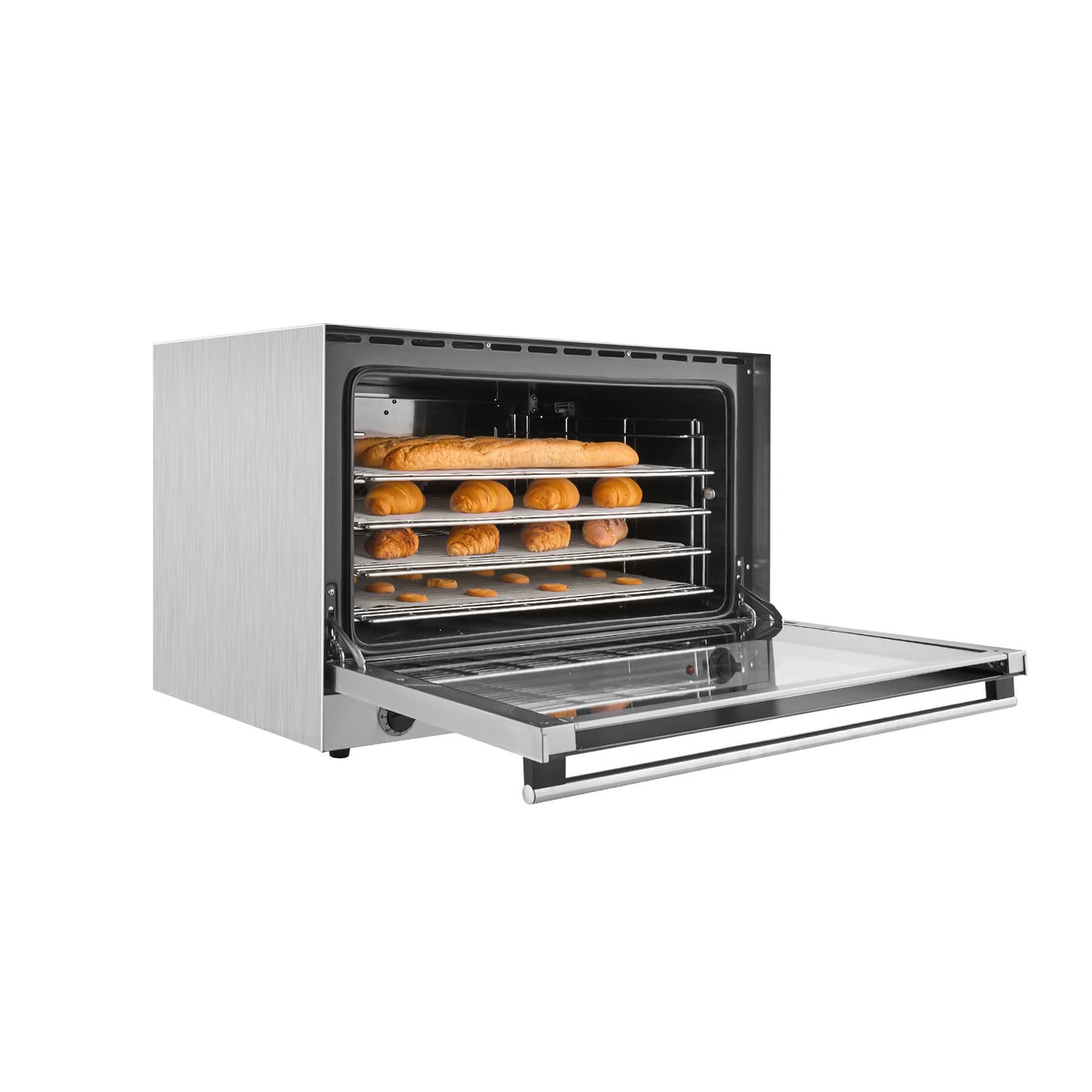 Commercial Convection Oven, 4.24 cu.ft Countertop Oven for Full-Size Pans, Electric Convection Ovens with 4 Racks, 360° Hot Air Circulation, for Bakery, Restaurant & Pizza Shop (208-240V 5000W)