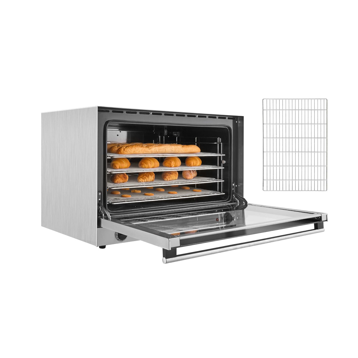Commercial Convection Oven, 4.24 cu.ft Countertop Oven for Full-Size Pans, Electric Convection Ovens with 4 Racks, 360° Hot Air Circulation, for Bakery, Restaurant & Pizza Shop (208-240V 5000W)
