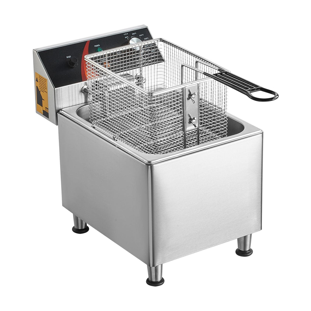 Commercial Deep Fryer, 1750W Electric Countertop Fryer with Basket & Height-Adjustable Feet, 12Qt / 11.5L Stainless Steel Single Oil Fryer, Temp Control, Overheat Protection, for Restaurant Use