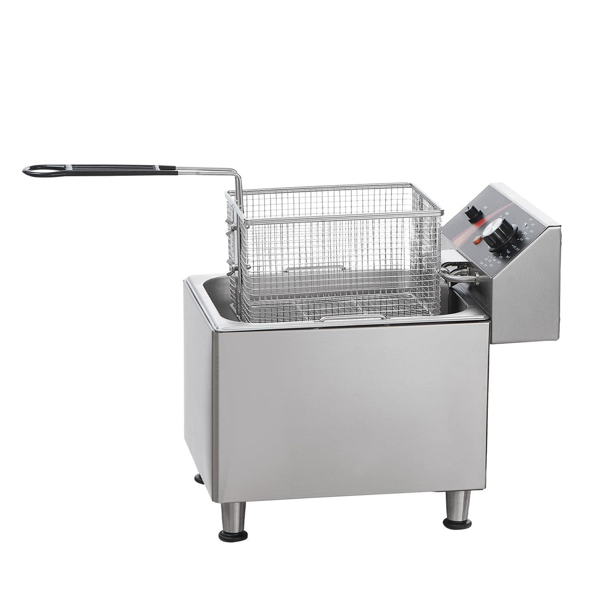 Commercial Deep Fryer, 1750W Electric Countertop Fryer with Basket & Height-Adjustable Feet, 12Qt / 11.5L Stainless Steel Single Oil Fryer, Temp Control, Overheat Protection, for Restaurant Use