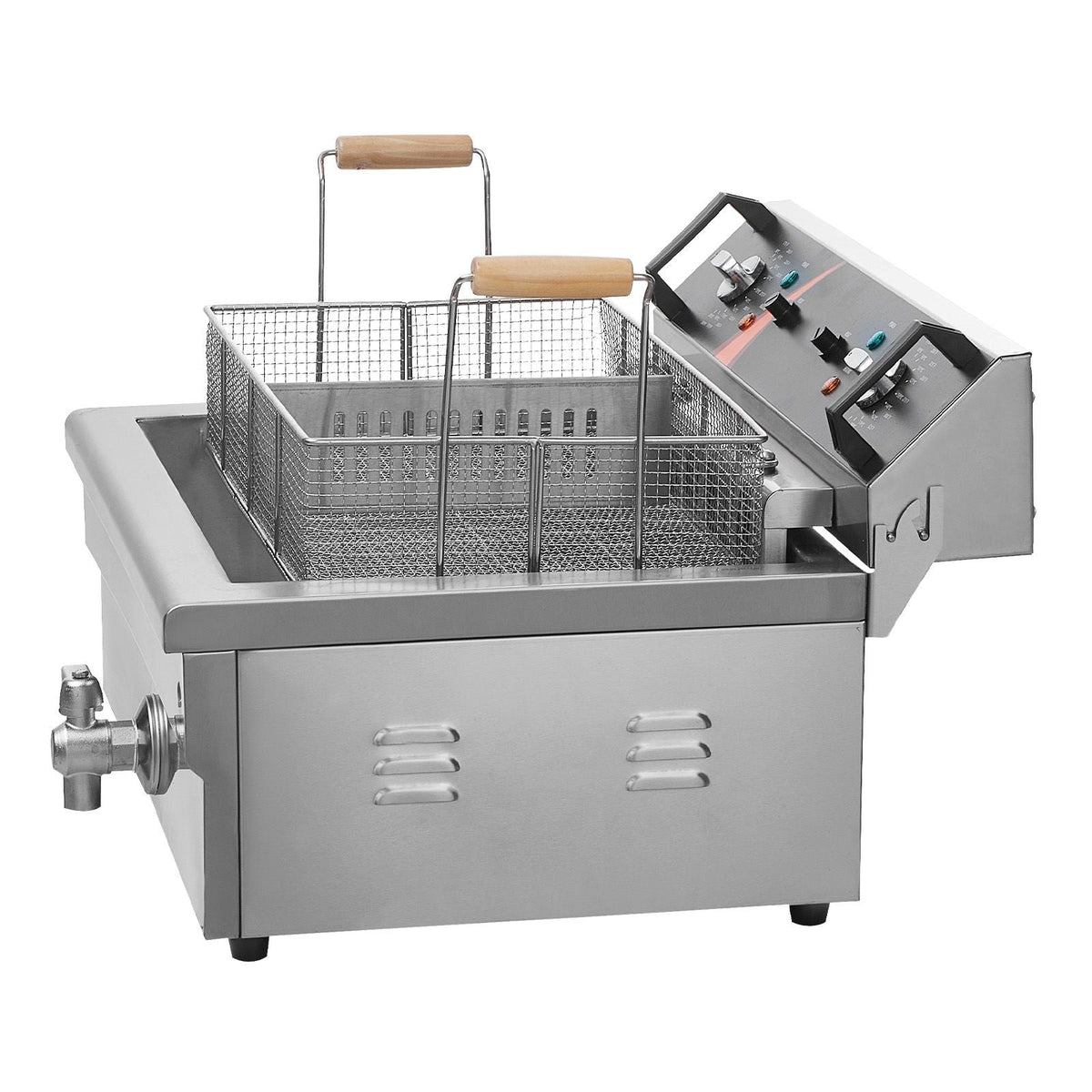 Commercial Deep Fryer, 3000W Electric Turkey Fryer with Basket, Large Capacity 30.6Qt / 29L Countertop Single Oil Fryer, Stainless Steel, Temp Control, for Kitchen Restaurant Use, Silver