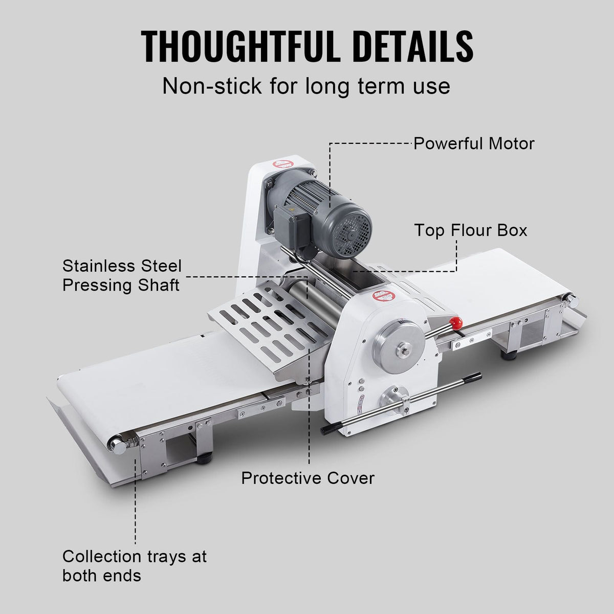 Commercial Dough Sheeter Machine, 15.7-Inch Reversible Puff Pastry Sheeter and Fondant Roller, Electric Dough Roller 0-1.4" Adjustable Thickness, Folding Dough Sheeter for Bakeries, Pastries