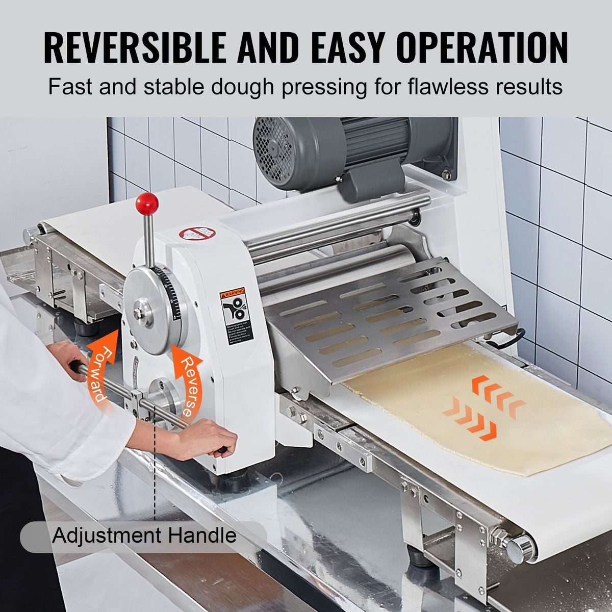 Commercial Dough Sheeter Machine, 19.7-Inch Reversible Puff Pastry Sheeter and Fondant Roller, Electric Dough Roller 0-1.4" Adjustable Thickness, Folding Dough Sheeter for Bakeries, Pastries