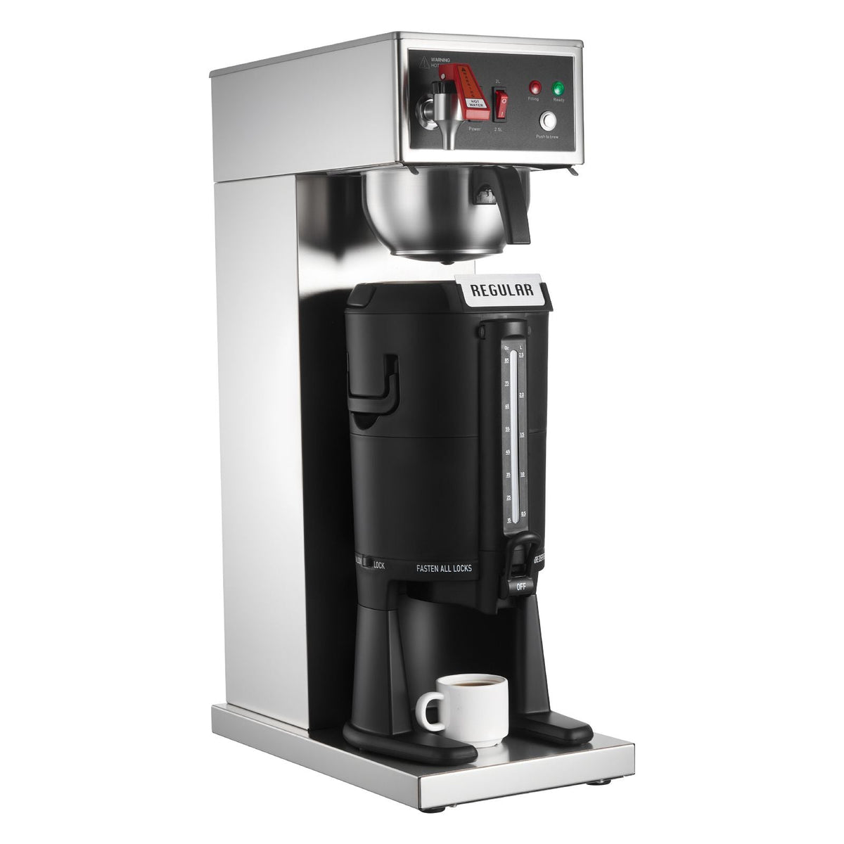 Commercial Drip Coffee Maker, 16-17 Cups Machine with 2.5 L Thermal Carafe, Keep Warm for 4 Hours, Stainless Steel Brewer with Auto Water Filling, for Restaurant, Office, Coffee Shop & Home