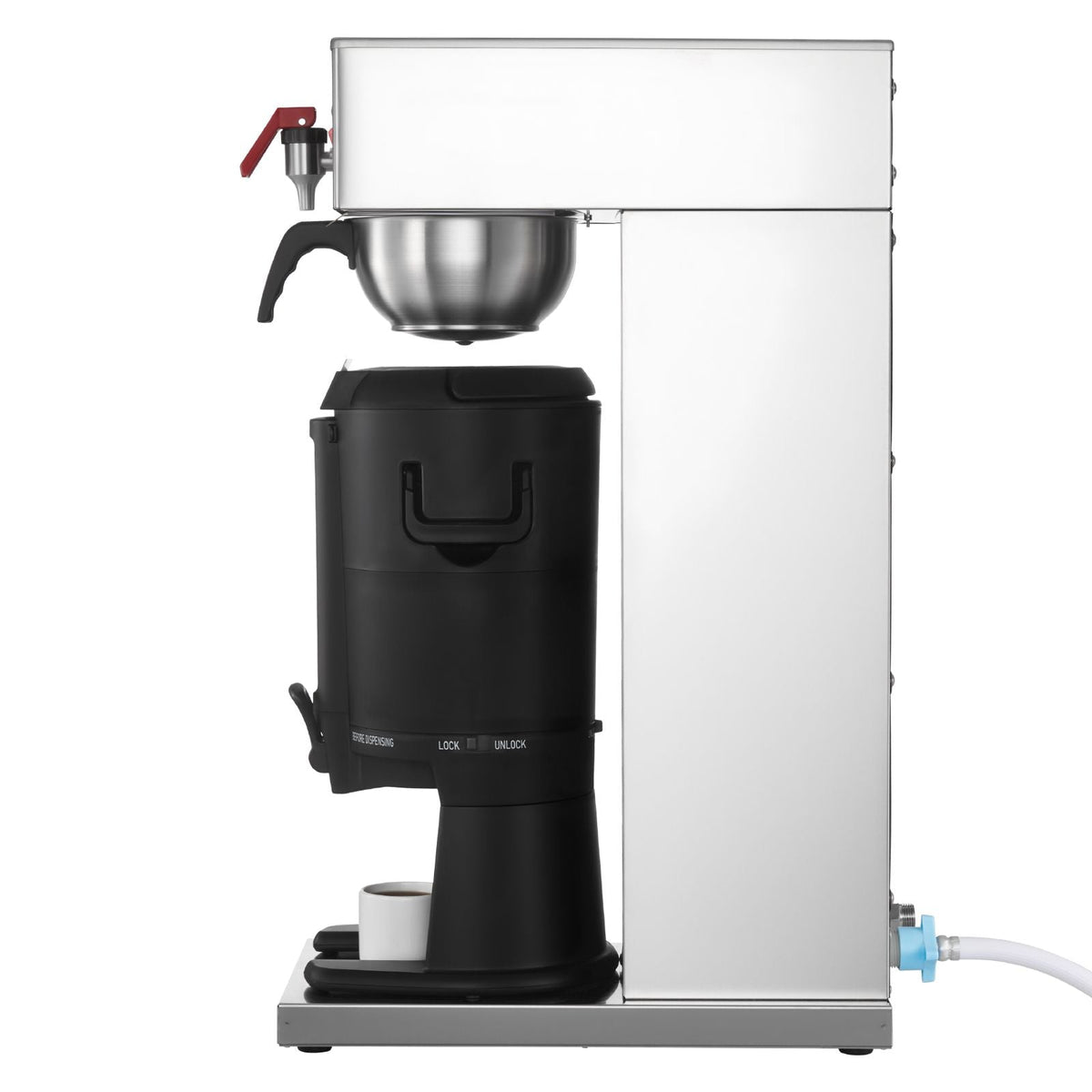 Commercial Drip Coffee Maker, 16-17 Cups Machine with 2.5 L Thermal Carafe, Keep Warm for 4 Hours, Stainless Steel Brewer with Auto Water Filling, for Restaurant, Office, Coffee Shop & Home