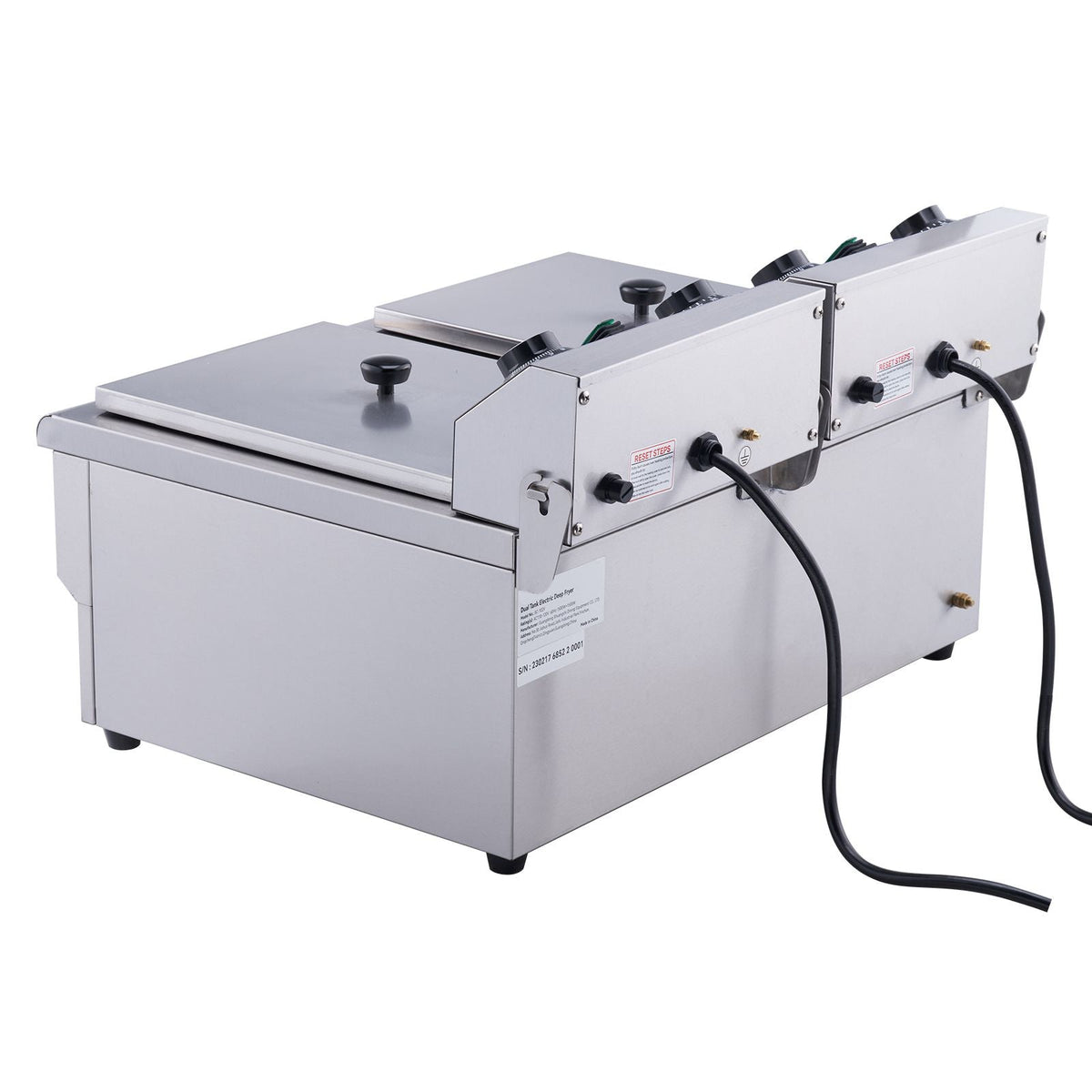 Commercial Electric Deep Fryer Countertop Deep Fryer Dual Detachable Tanks