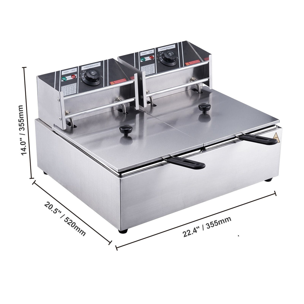 Commercial Electric Deep Fryer Countertop Deep Fryer Dual Detachable Tanks
