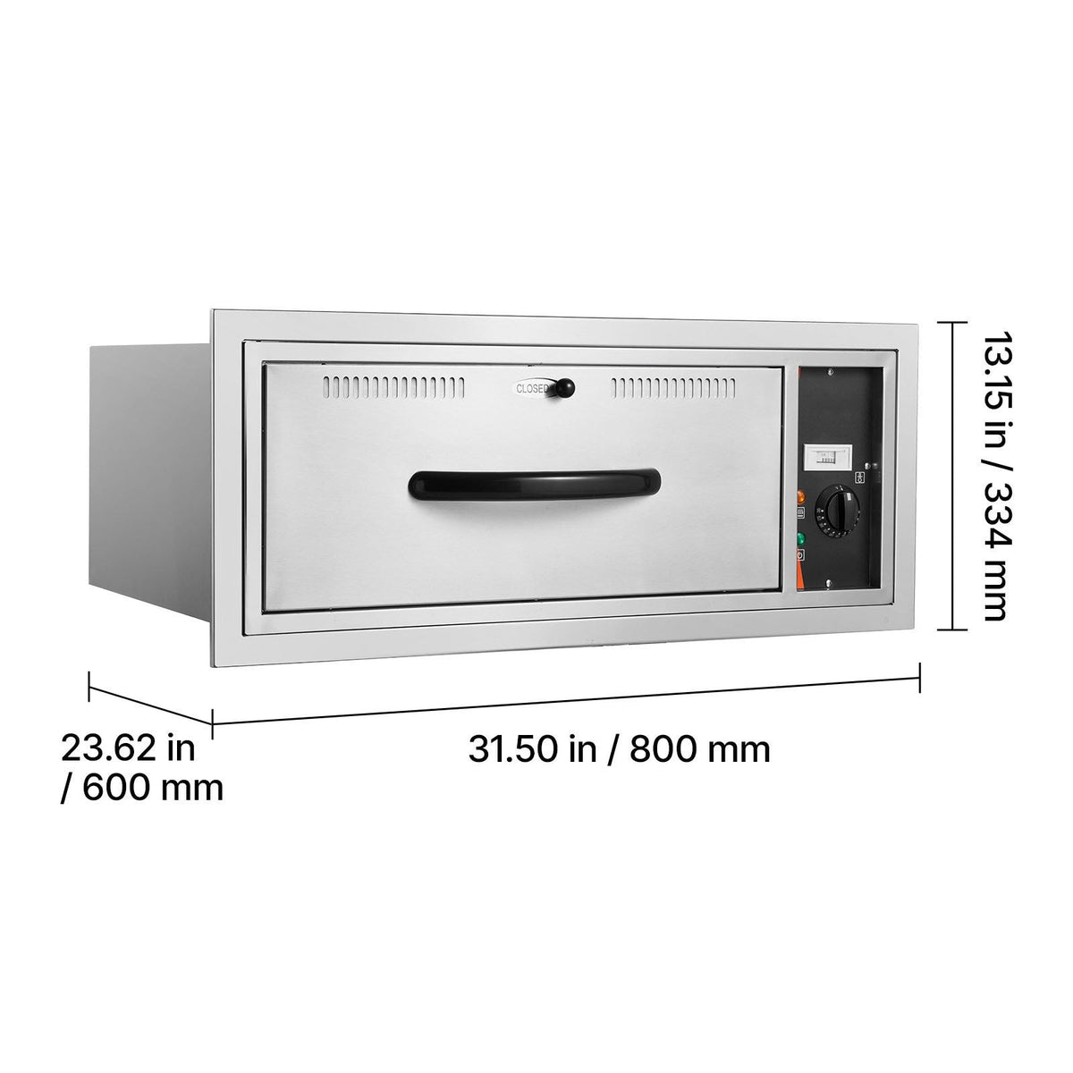 Commercial Electric Drawer Warmer, Single-Drawer Stainless Steel Food Warmer, Built-in Installation Warming Drawer Cabinet, 85 Fahrenheit -185 Fahrenheit Wide Temperature Range