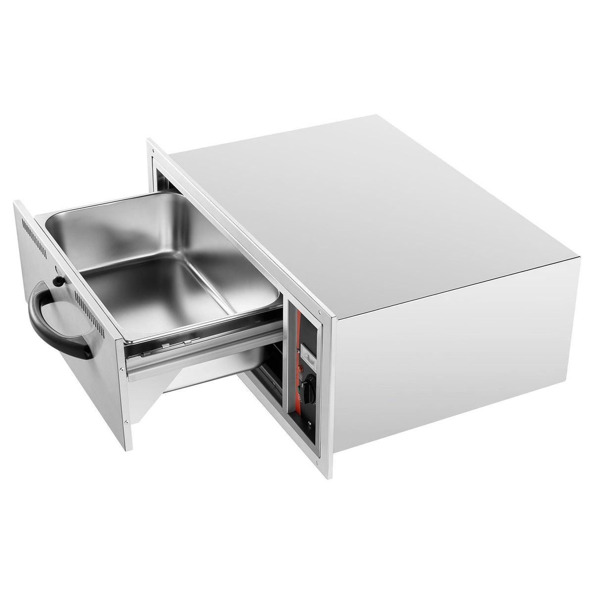 Commercial Electric Drawer Warmer, Single-Drawer Stainless Steel Food Warmer, Built-in Installation Warming Drawer Cabinet, 85 Fahrenheit -185 Fahrenheit Wide Temperature Range