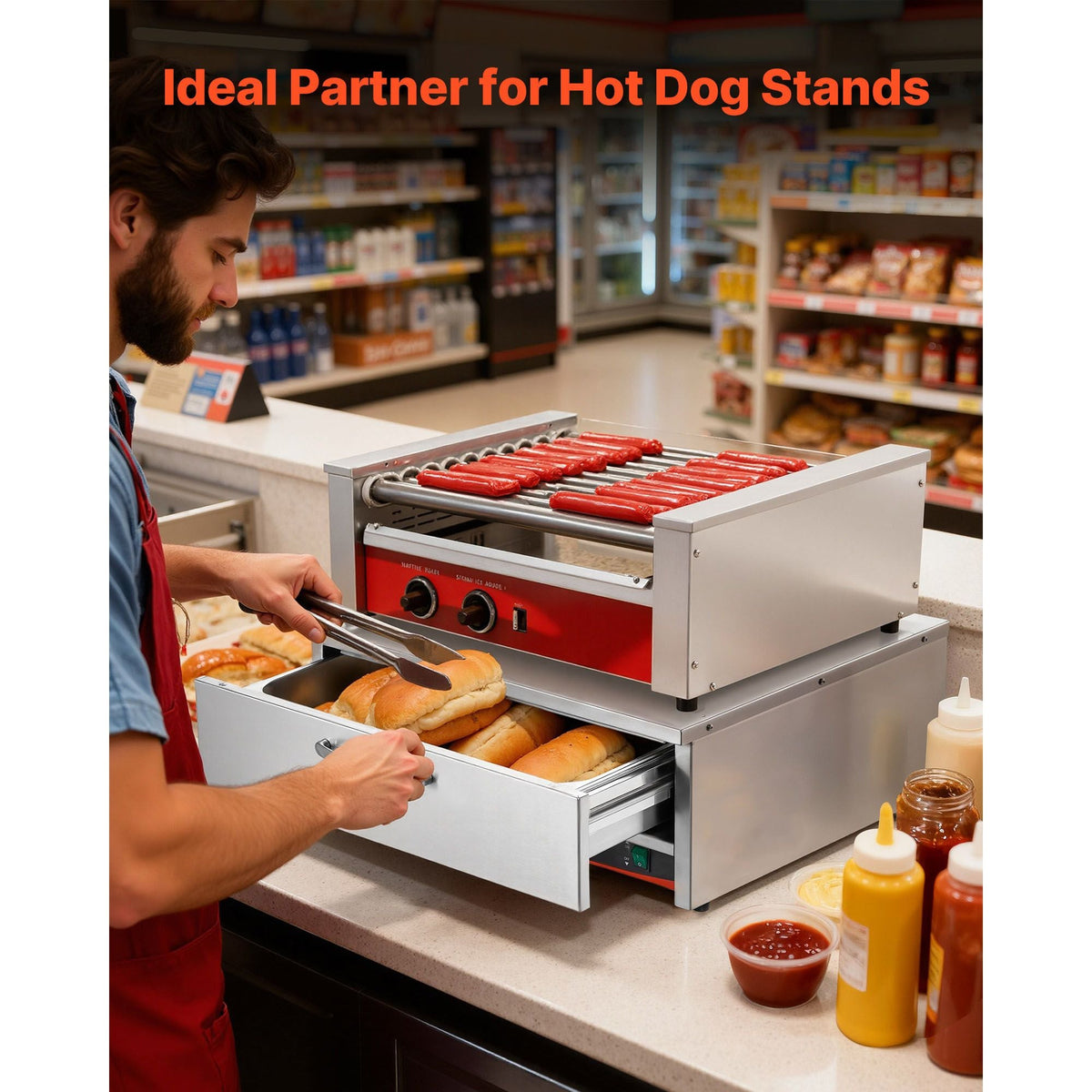 Commercial Electric Drawer Warmer, Single-Drawer Stainless Steel Food Warmer, Freestanding Compact Warming Drawer Cabinet, 85 Fahrenheit -185 Fahrenheit Wide Temperature Range