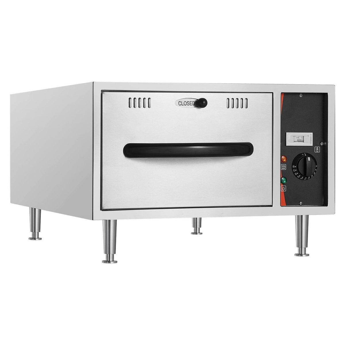 Commercial Electric Drawer Warmer, Single-Drawer Stainless Steel Food Warmer, Freestanding Slim Warming Drawer Cabinet, 85 Fahrenheit -185 Fahrenheit Wide Temperature Range, for Restaurant
