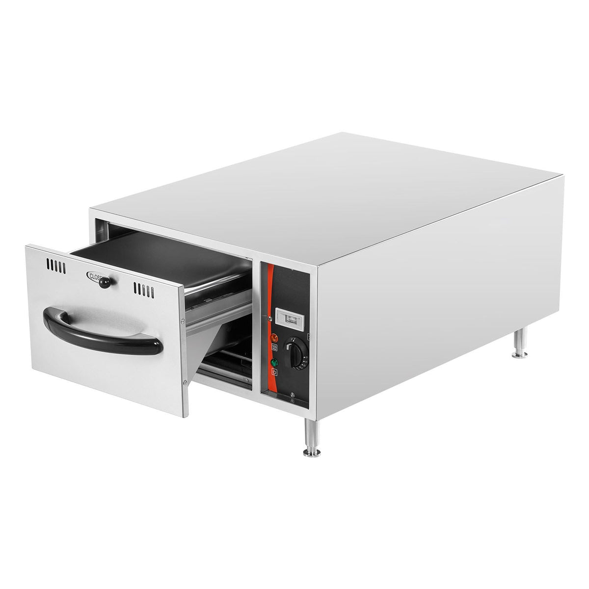 Commercial Electric Drawer Warmer, Single-Drawer Stainless Steel Food Warmer, Freestanding Slim Warming Drawer Cabinet, 85 Fahrenheit -185 Fahrenheit Wide Temperature Range, for Restaurant