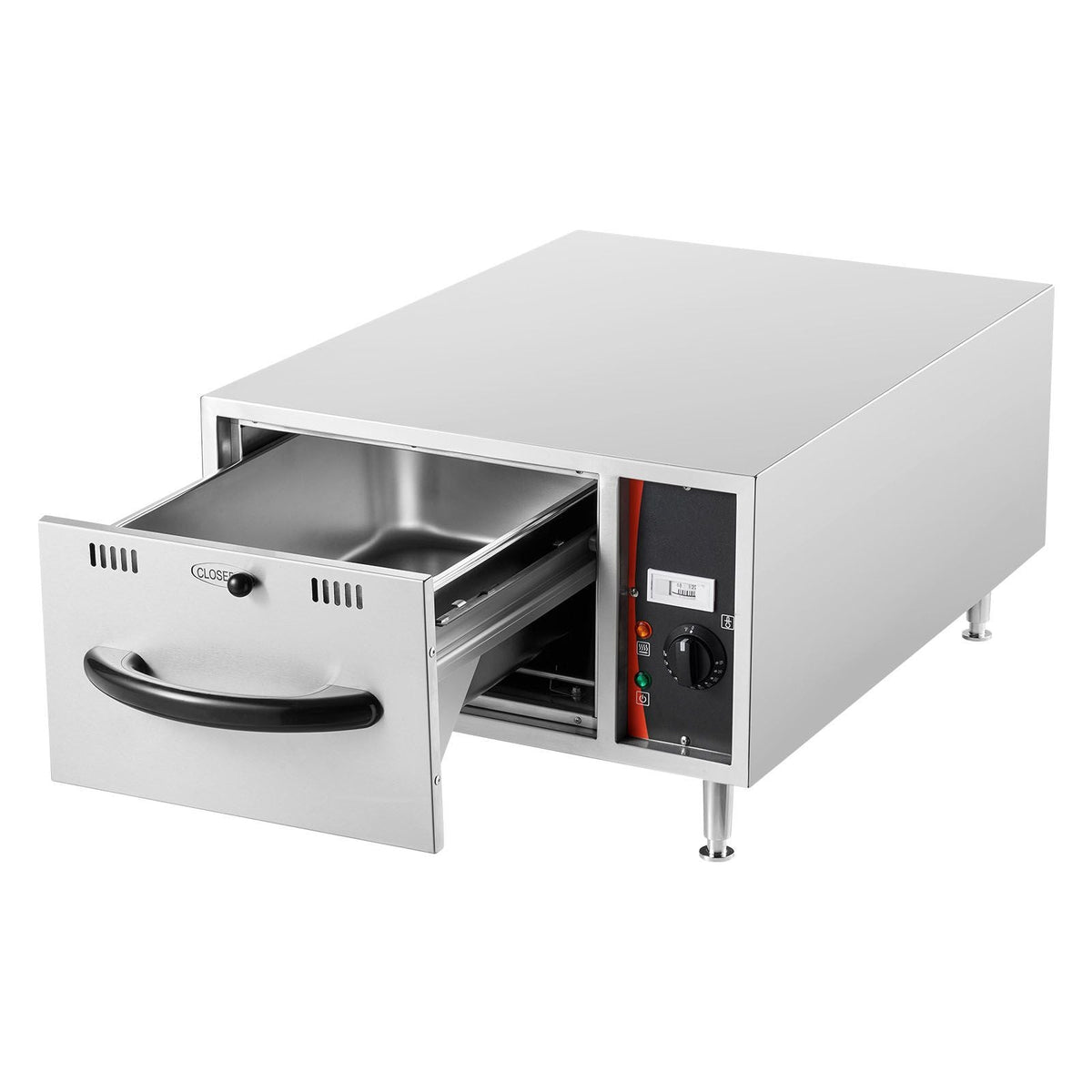 Commercial Electric Drawer Warmer, Single-Drawer Stainless Steel Food Warmer, Freestanding Slim Warming Drawer Cabinet, 85 Fahrenheit -185 Fahrenheit Wide Temperature Range, for Restaurant
