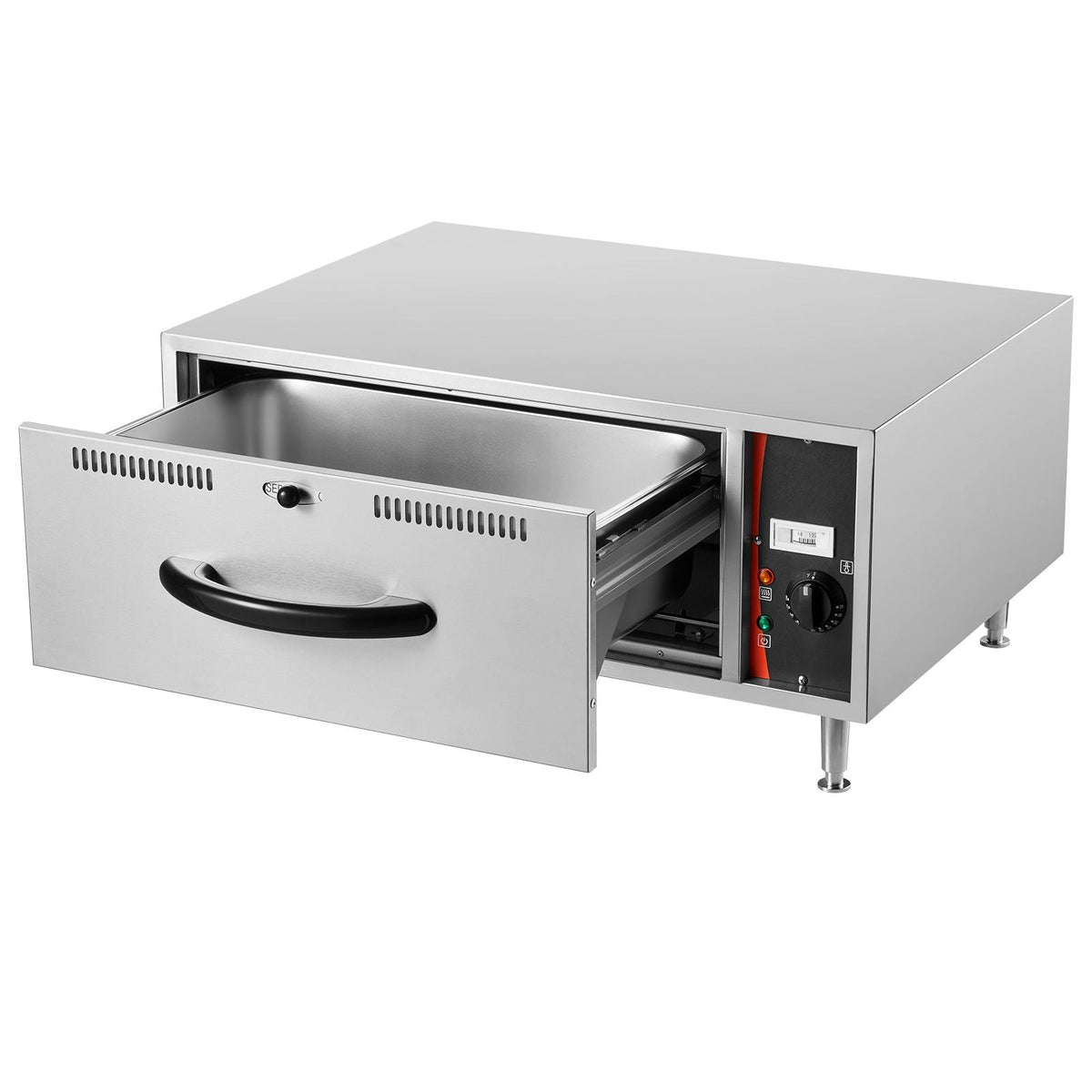 Commercial Electric Drawer Warmer, Single-Drawer Stainless Steel Food Warmer, Freestanding Standard Warming Drawer Cabinet, 85 Fahrenheit –185 Fahrenheit Wide Temperature Range