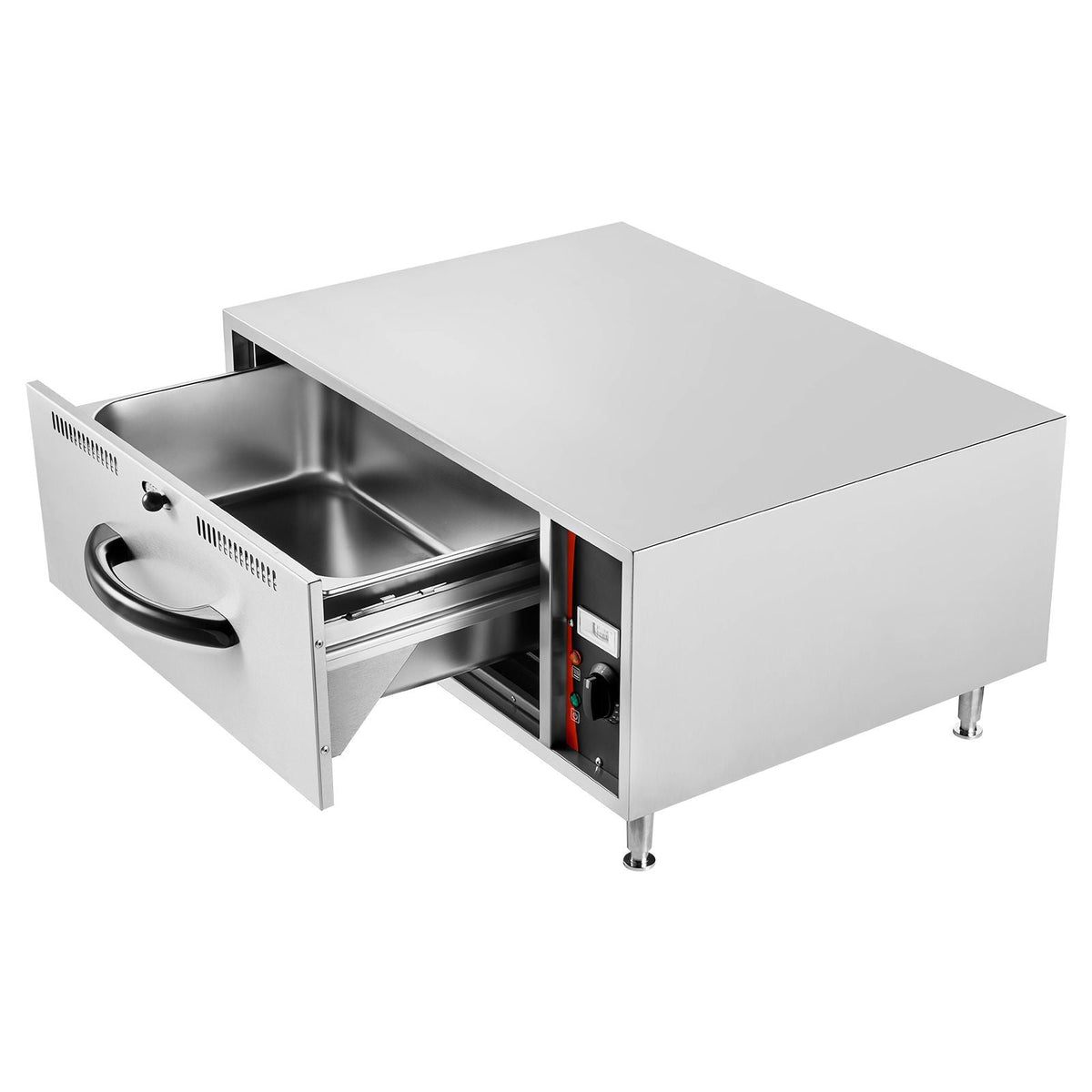 Commercial Electric Drawer Warmer, Single-Drawer Stainless Steel Food Warmer, Freestanding Standard Warming Drawer Cabinet, 85 Fahrenheit –185 Fahrenheit Wide Temperature Range