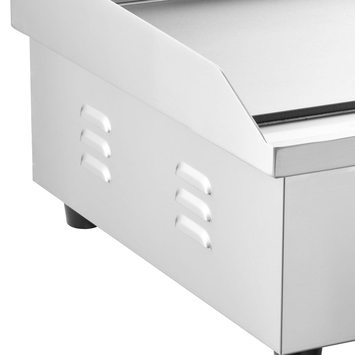 Commercial Electric Griddle, 21.06 x 11.81 inch, 3200W, 122-570 Fahrenheit Adjustable Temp Control, Stainless Steel Body, Full Flat, with 2 Spatulas, 2 Brushes, and 4 Foot Pads