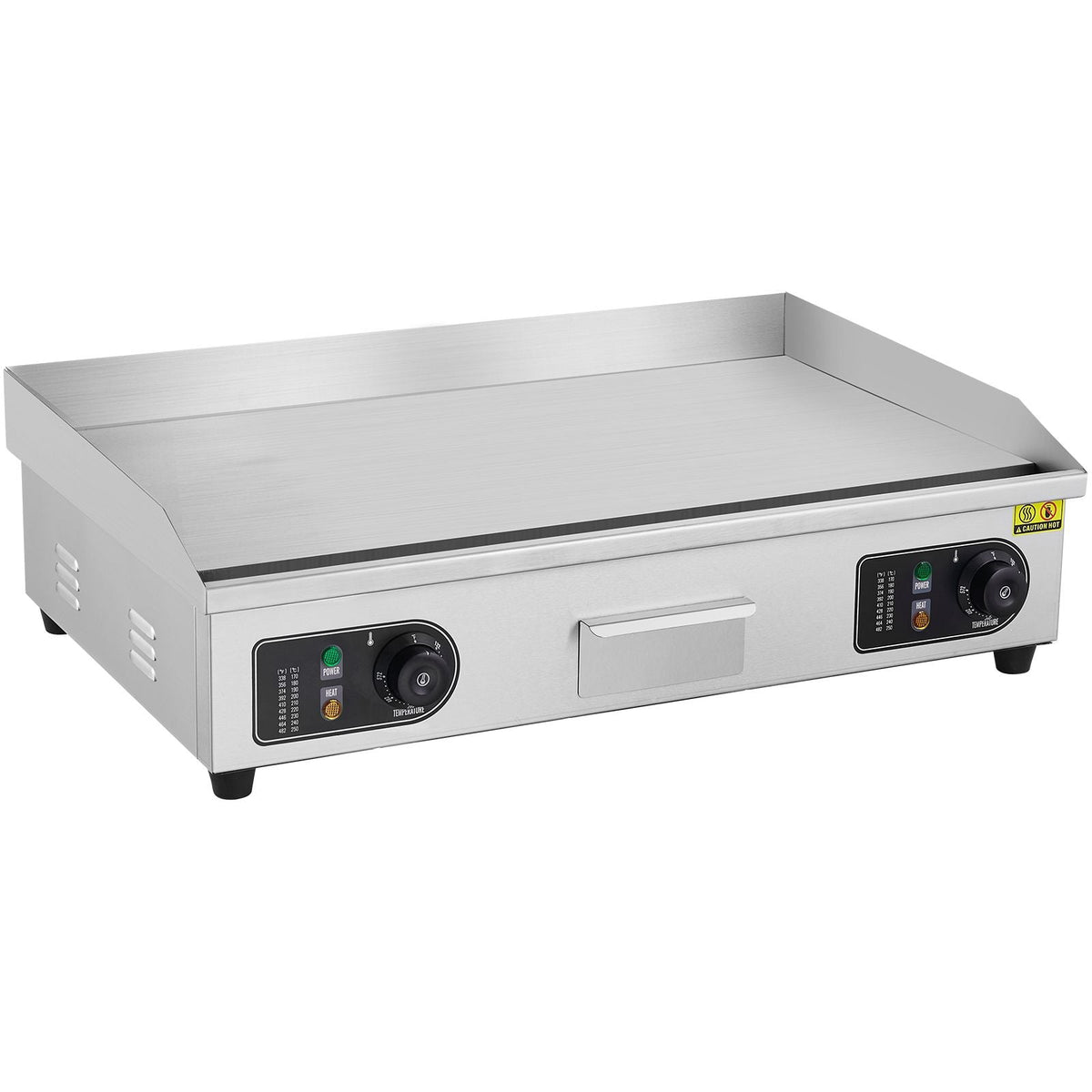 Commercial Electric Griddle, 2800W Countertop Flat Top Grill, 122-572 F Adjustable Temp, 28.74x15.75x0.39in Stainless Steel Griddle Grill with 2 Shovels, for Home Restaurant(No Plug)