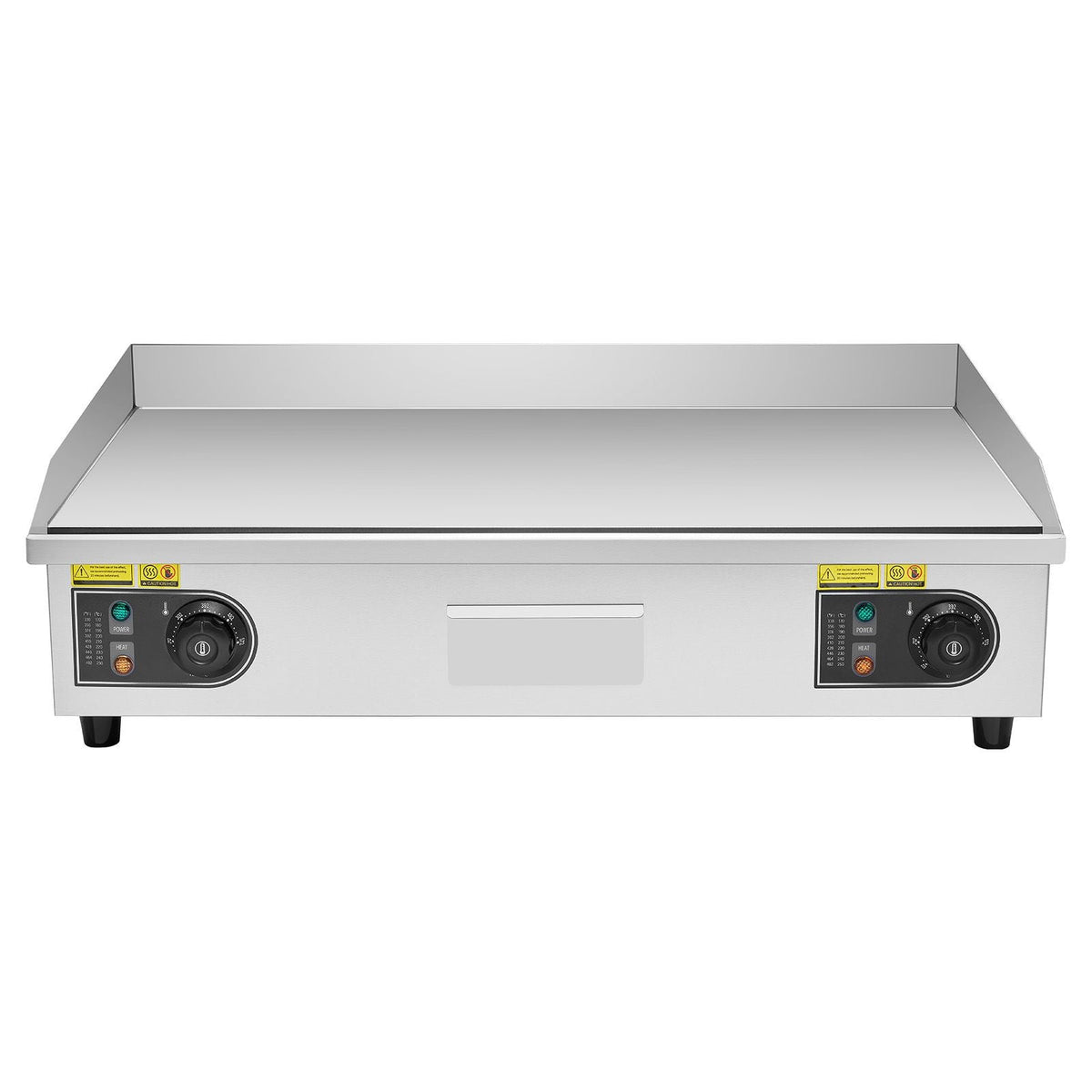 Commercial Electric Griddle, 28.54 x 15.75 in, 2800W, 122-570°F Adjustable Temp Control, Stainless Steel Countertop Flat Top Grill with 2 Spatulas, 2 Brushes, and 4 Foot Pads, for Steak