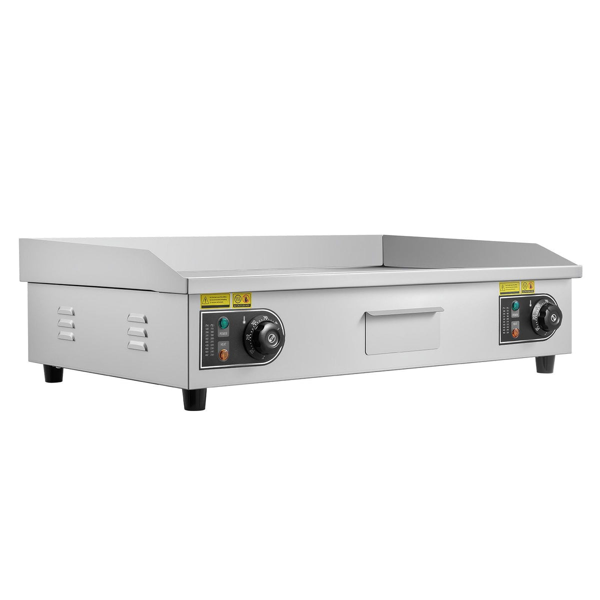 Commercial Electric Griddle, 28.54 x 15.75 in, 4400W, 122-570 Fahrenheit Adjustable Temp Control, Stainless Steel Countertop Full Flat Top Grill with 2 Spatulas and 2 Brushes