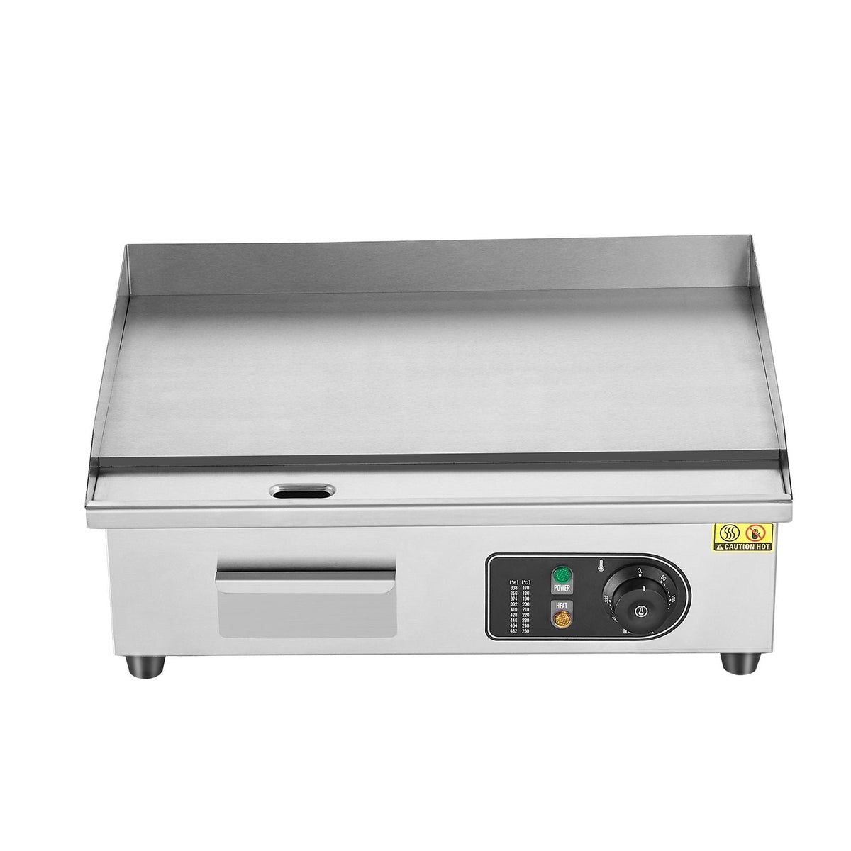 Commercial Electric Griddle, 3200W Countertop Flat Top Grill, 122-572 F Adjustable Temp, 21.26 x 11.81 x 0.39in Stainless Steel Griddle Grill with 2 Shovels and 2 Brushes for Home or Restaurant