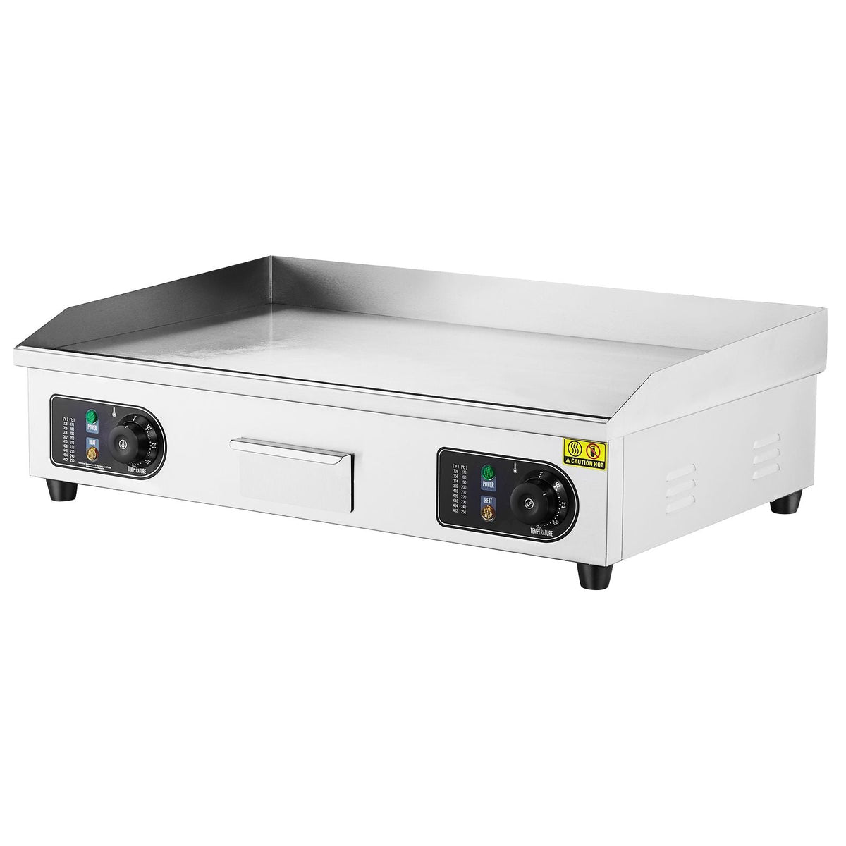 Commercial Electric Griddle, 4400W Countertop Flat Top Grill, 122-572 F Adjustable Temp, 28.74 x 15.75 x 0.39in Stainless Steel Griddle Grill with 2 Shovels, for Home or Restaurant(No Plug)