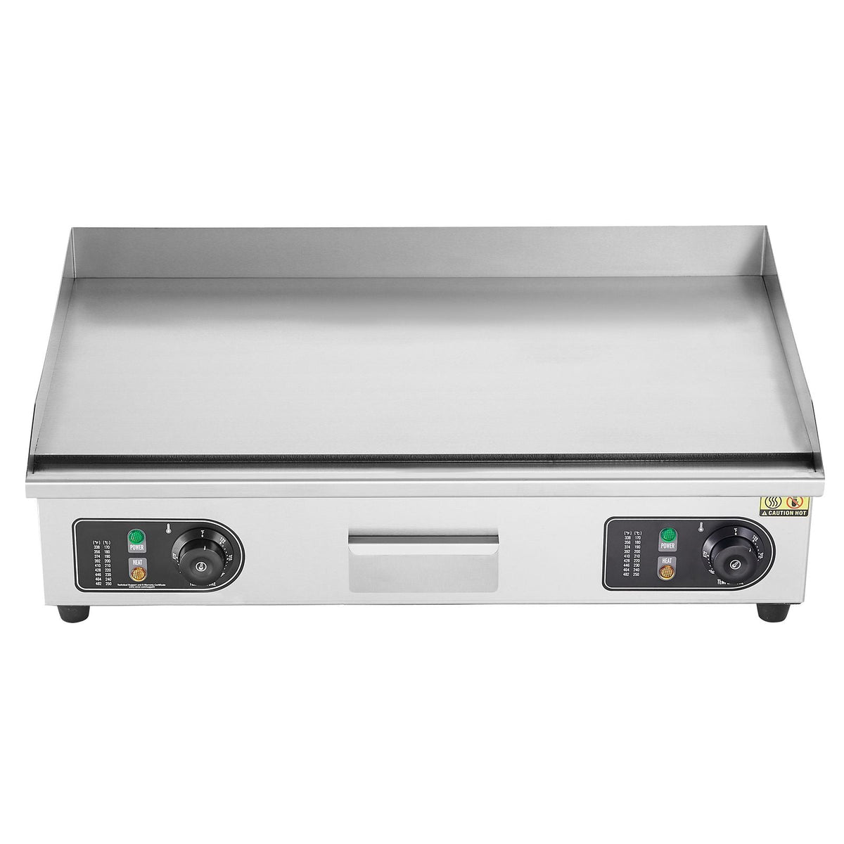 Commercial Electric Griddle, 4400W Countertop Flat Top Grill, 122-572 F Adjustable Temp, 28.74 x 15.75 x 0.39in Stainless Steel Griddle Grill with 2 Shovels, for Home or Restaurant(No Plug)