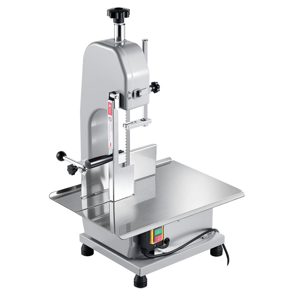 Commercial Electric Meat Bandsaw, 1100W Bone Sawing Machine with 12.4" x 18.1" Workbench, 0-4.3" Cutting Thickness, 7 Extra Replacement Blades, for Cutting Bone, Frozen Meat, Pork, Beef & Ribs
