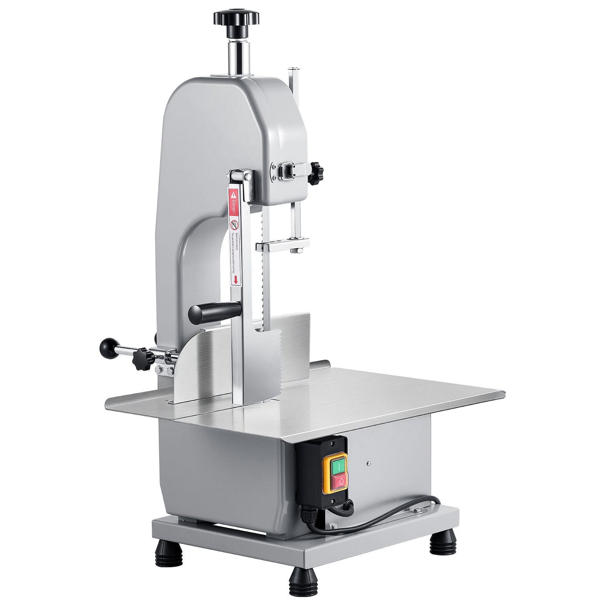 Commercial Electric Meat Bandsaw, 1500W Bone Sawing Machine with 12.4" x 18.1" Workbench, 0-4.3" Cutting Thickness, 7 Extra Replacement Blades, for Cutting Bone, Frozen Meat, Pork, Beef & Ribs