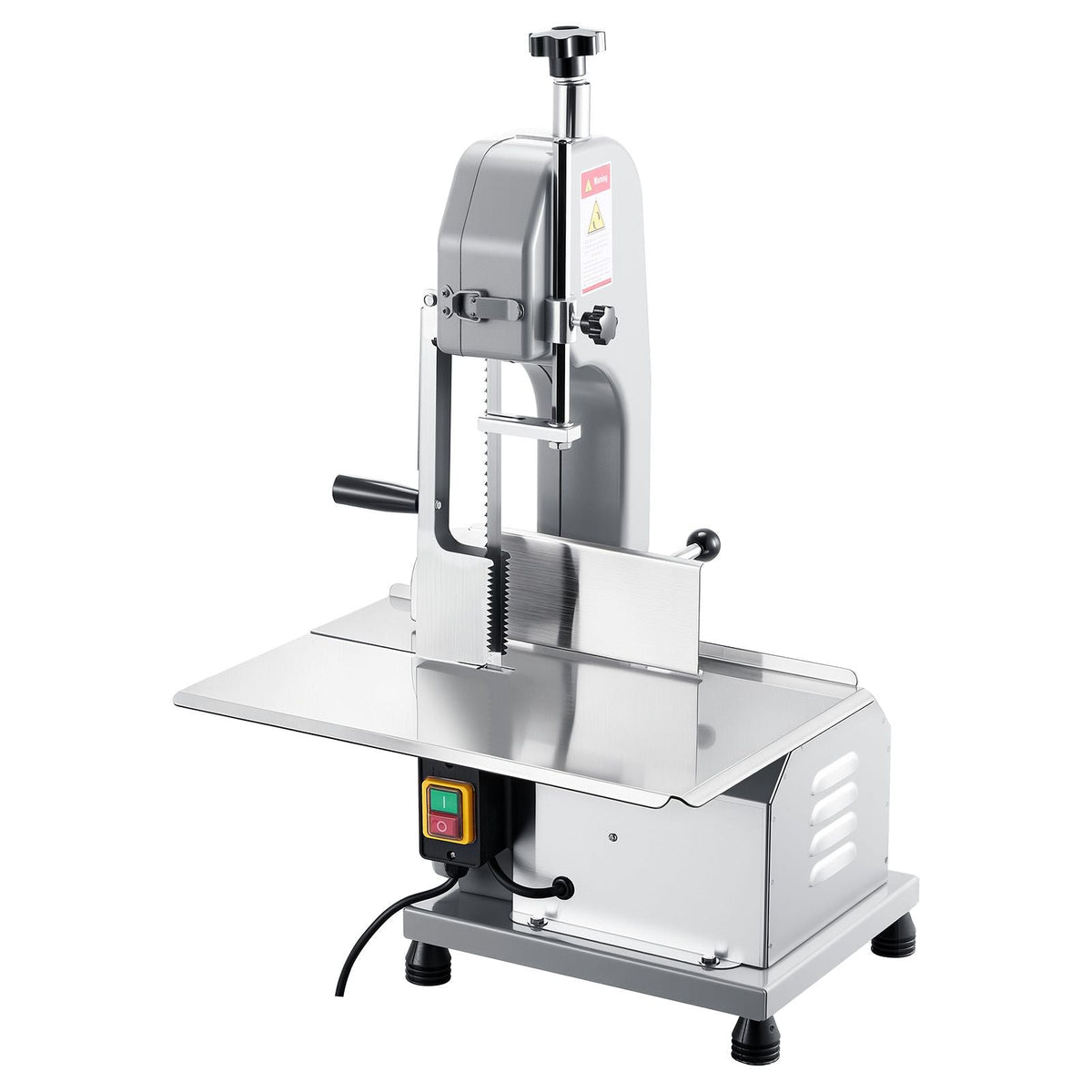 Commercial Electric Meat Bandsaw, 1500W Bone Sawing Machine with 12.4" x 18.1" Workbench, 0-4.3" Cutting Thickness, 7 Extra Replacement Blades, for Cutting Bone, Frozen Meat, Pork, Beef & Ribs