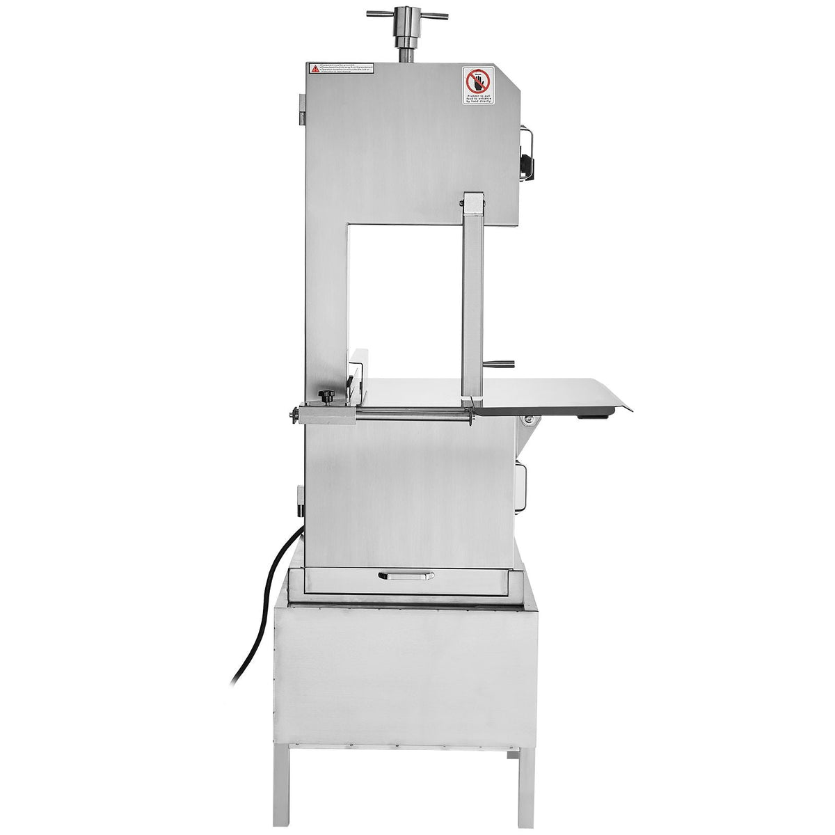 Commercial Electric Meat Bandsaw, 2200W Stainless Steel Vertical Bone Sawing Machine, Workbeach 24.4" x 20.5", 0.16-8.7 Inch Cutting Thickness, Frozen Meat Cutter with 6 Blades for Rib Pork Beef