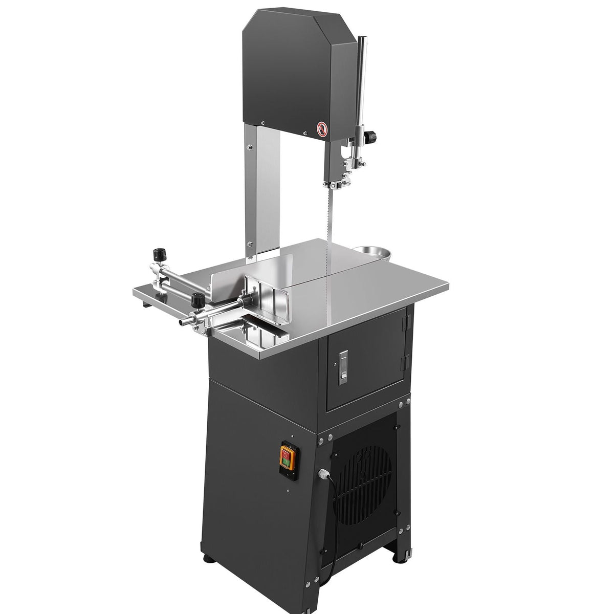 Commercial Electric Meat Bandsaw, 550W Stainless Steel Vertical Bone Sawing Machine, 19.1"x15" Workbench, 7.09 Inch Cutting Thickness, Frozen Meat Cutter with Blade for Rib Pork Beef