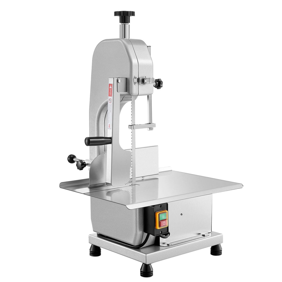 Commercial Electric Meat Bandsaw, 650W Stainless Steel Countertop Meat Sawing Machine, Workbench 12.4" x 18.1", 4.33 Inch Max Cutting Thickness, Frozen Fish Cutter for Rib Pork Beef