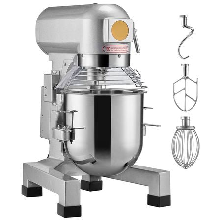 Commercial Food Mixer, 14L Commercial Stand Mixer with 3 Adjustable Speeds, 550W Dough Mixer with Stainless Steel Bowl and 3 Mixing Attachments, Ideal for Restaurant, Bakery, Pastry shop, Cafe