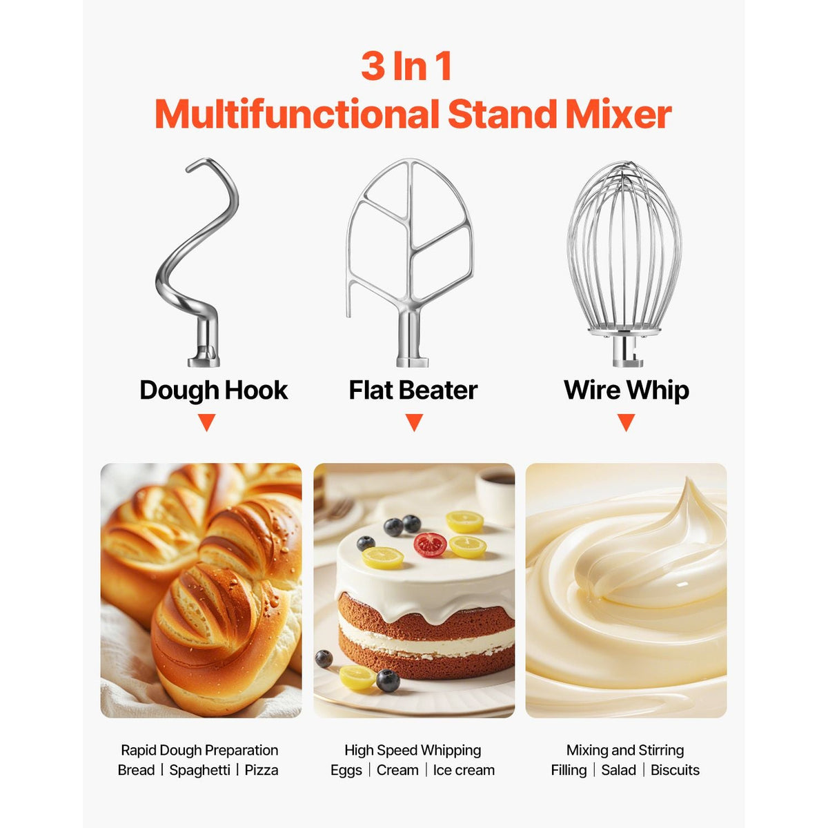 Commercial Food Mixer 15Qt 600W 3 Speeds Adjustable 110/178/390 RPM Heavy Duty 110V with Stainless Steel Bowl Dough Hooks Whisk Beater Premium for Schools Bakeries Restaurants Pizzerias