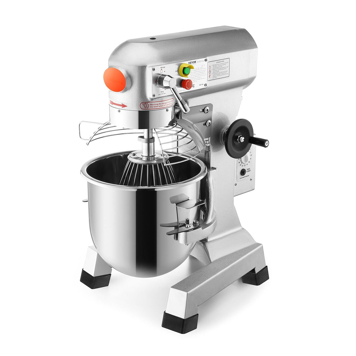 Commercial Food Mixer 15Qt 600W 3 Speeds Adjustable 110/178/390 RPM Heavy Duty 110V with Stainless Steel Bowl Dough Hooks Whisk Beater Premium for Schools Bakeries Restaurants Pizzerias
